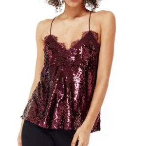 CAMI NYC “The Racer sequin camisole” Oxblood size SMALL